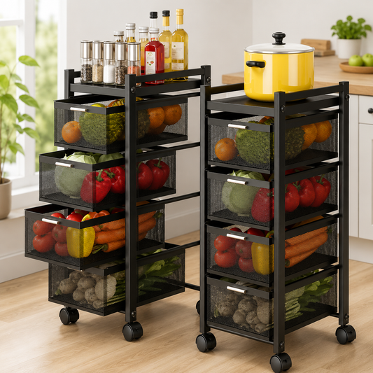 Mobile Kitchen Pantry Organizer on Wheels