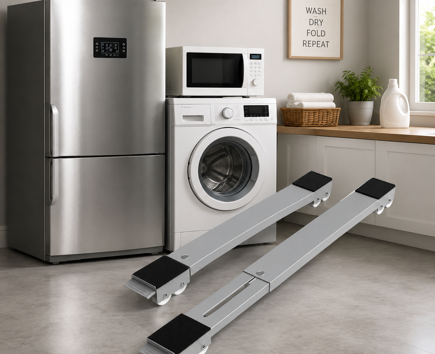 Heavy Duty Refrigerator, Washing Machine & Furniture Moving Base with Wheels (2-Pack)