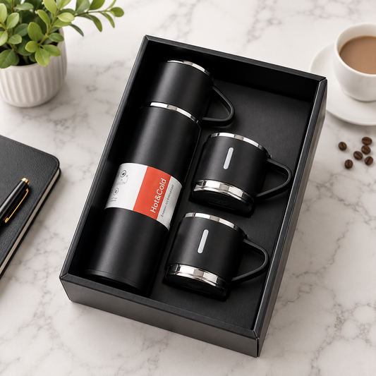 Stainless Steel Vacuum Flask & Cup Gift Set |