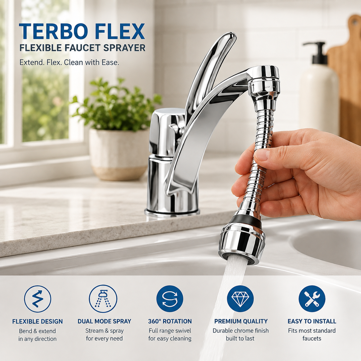 Flexible Faucet Sprayer Attachment