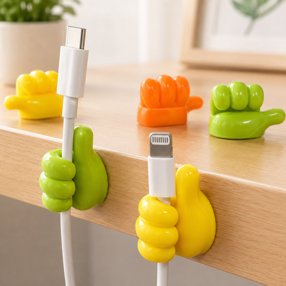 Adhesive Thumbs-Up Cord Holder for Desk, 1 Pack (20 pcs)
