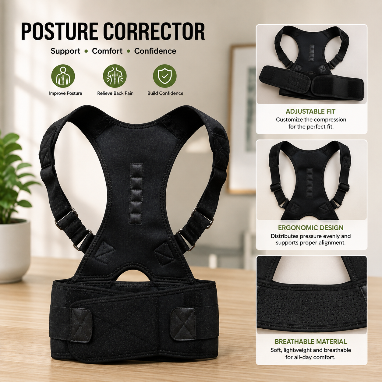 Back Posture Corrector Brace for Men & Women
