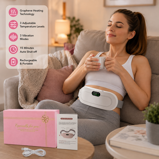 Graphene Cordless Period Cramp Relief Belt with Vibration Massage