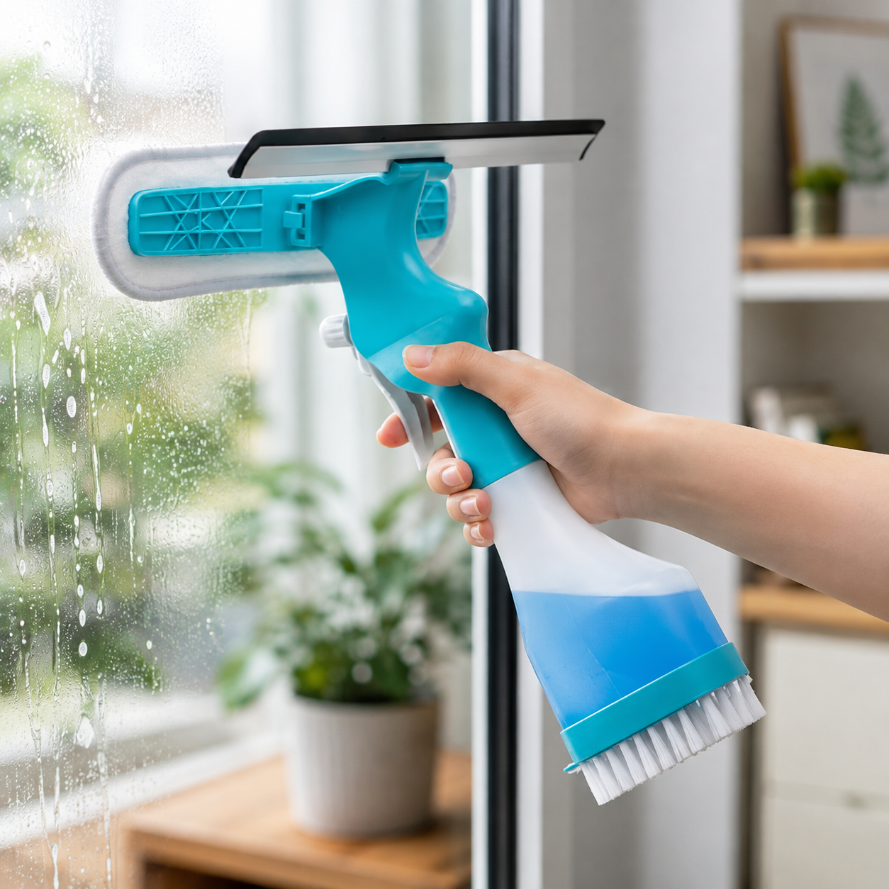 Multifunctional Wiper with Sprayer & Scrub Brush