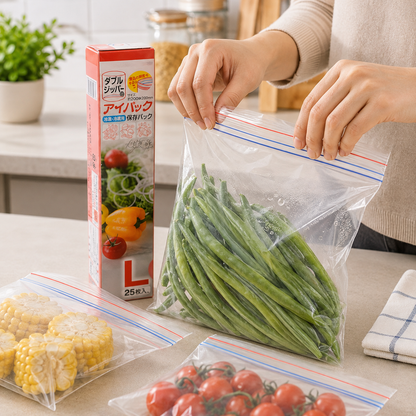 Double Zipper Food Storage Bags (1 Packs 40 Pcs)