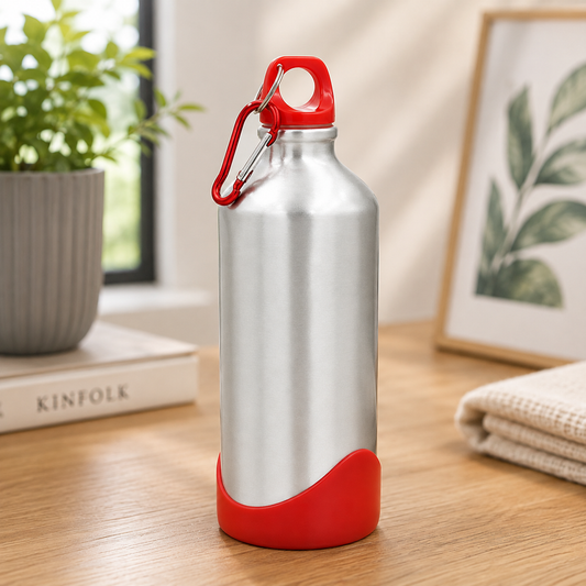 Aluminum Sports Water Bottle with Carabiner Clip