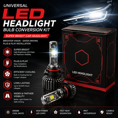 Universal LED Headlight Bulb Conversion Kit – Super Bright Car Headlight