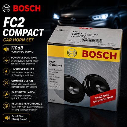 Bosch FC2 Compact Car Horn Set 12V 350/420Hz 110dB