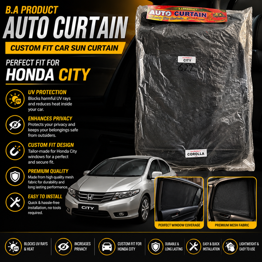 B.A Product Auto Curtain – Custom Fit Car Sun Curtain for Honda City