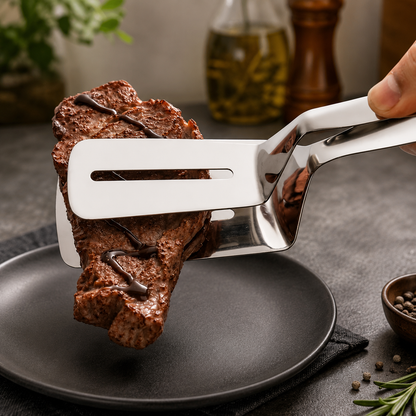 Premium Stainless Steel BBQ Spatula Tongs