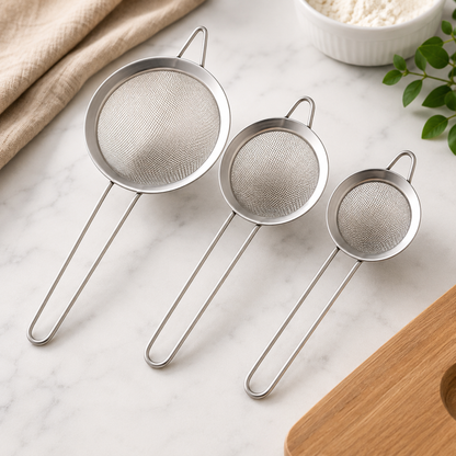 Premium Stainless Steel Fine Mesh Strainer Set