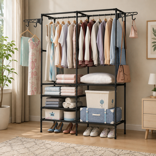 Multi-Purpose Wardrobe Storage System for Bedroom & Closet
