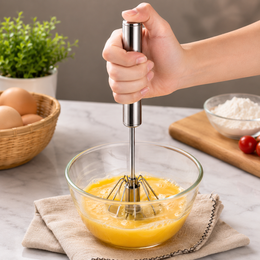 Semi-Automatic Push-Down Egg Whisk