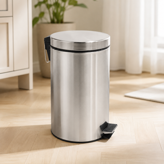 12L Round Foot Pedal Waste Bin for Kitchen, Bathroom & Office