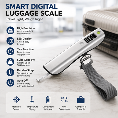 Digital Luggage Scale with Built in Tape Measure