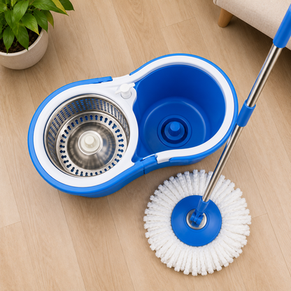 360° Rotating Spin Mop System with Wringer Bucket
