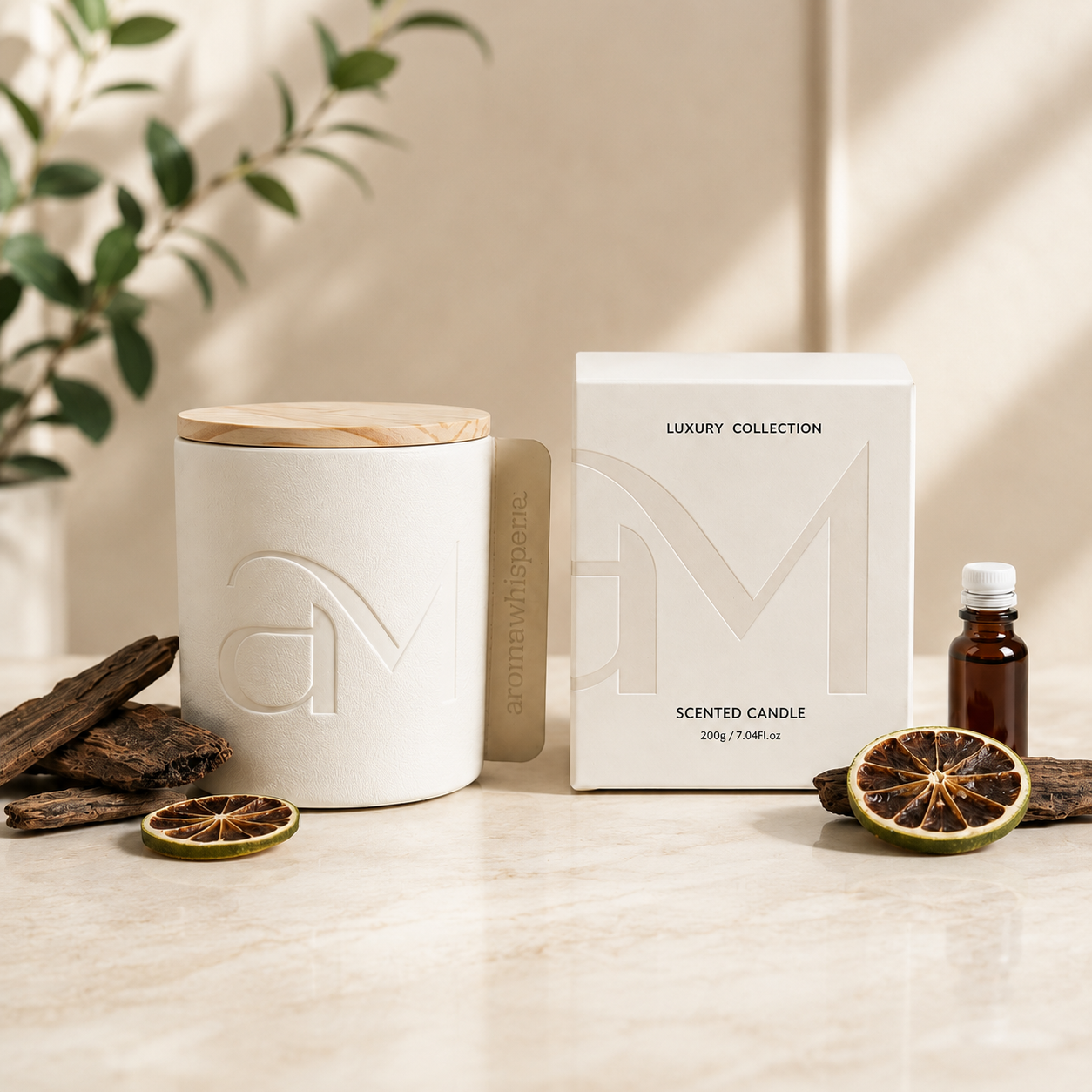 Luxury Collection Scented Candle  Bergamot, Citrus & Woody Amber