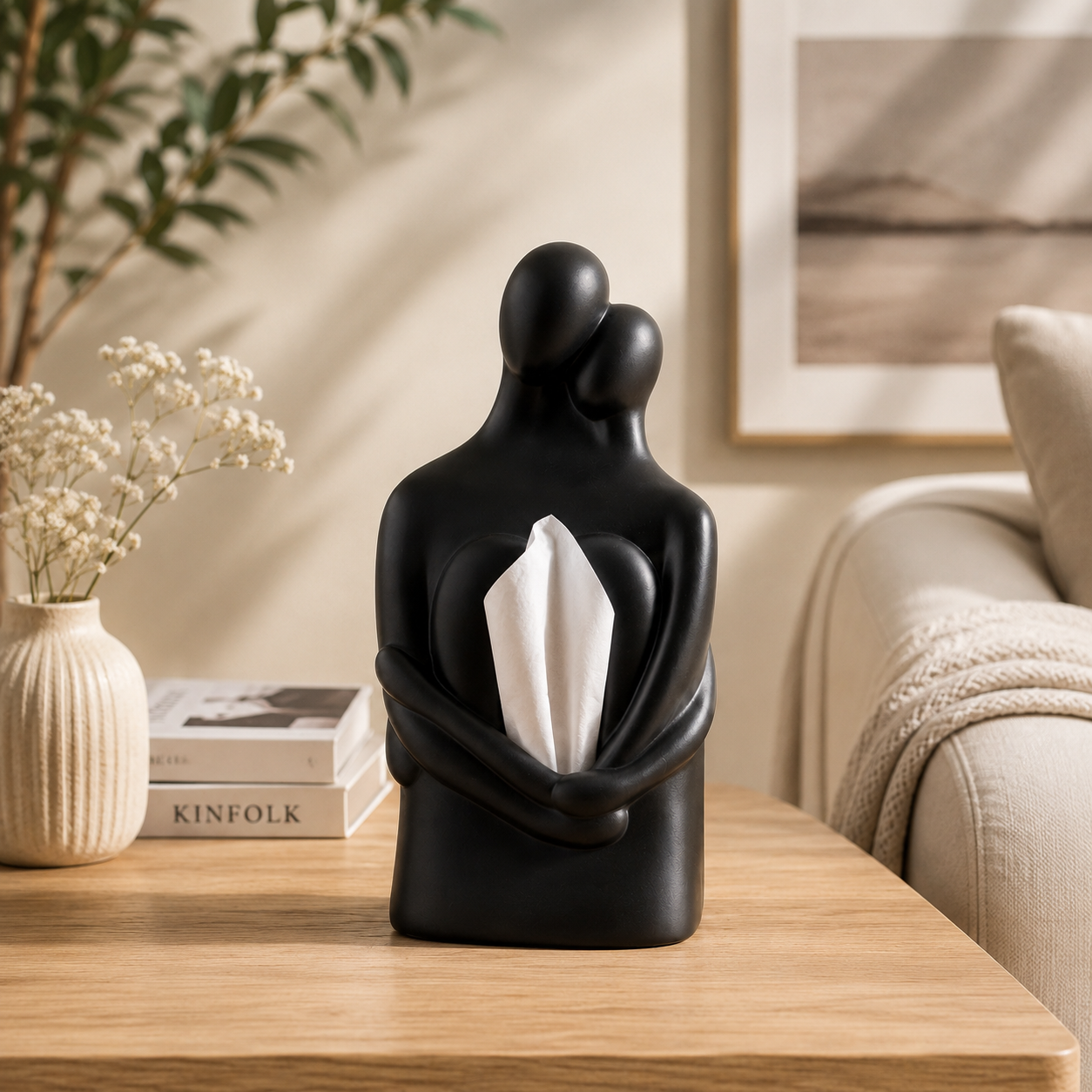 Minimalist Home Decor Statue for Shelf, Mantel & Table Centerpiece