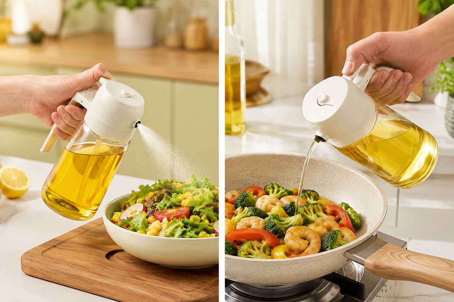 Rechargeable Mist Spray Dispenser for Cooking, BBQ & Salad Oil Control