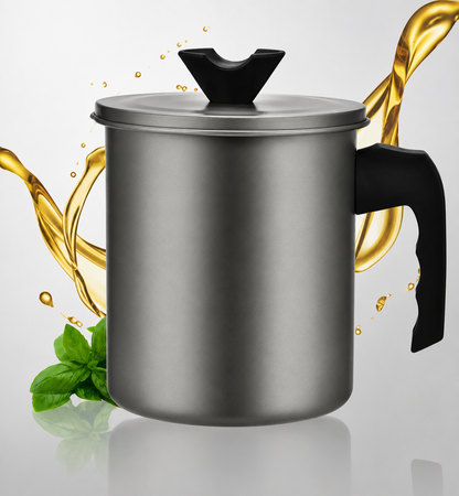 Stainless Steel Oil Strainer Pot with Fine Mesh Filter