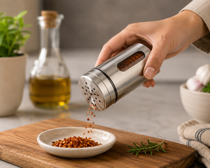 Seasoning Dispenser Jar with Viewing Slot