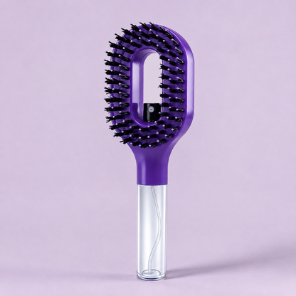 Water Spray Hair Brush with Refillable Bottle