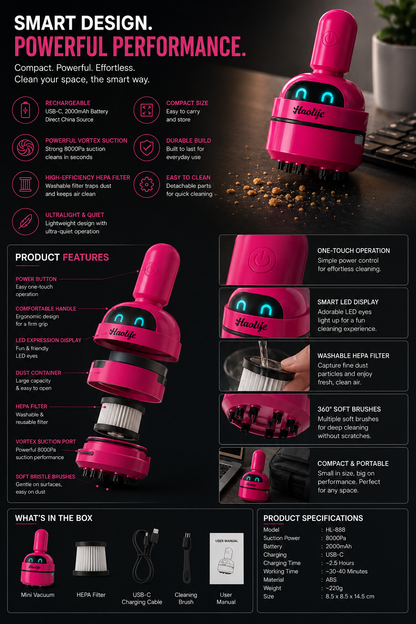 HIGH SPEED MINI VACUUM CLEANER