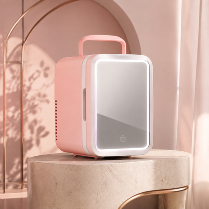 4L Mini Fridge with LED Makeup Mirror