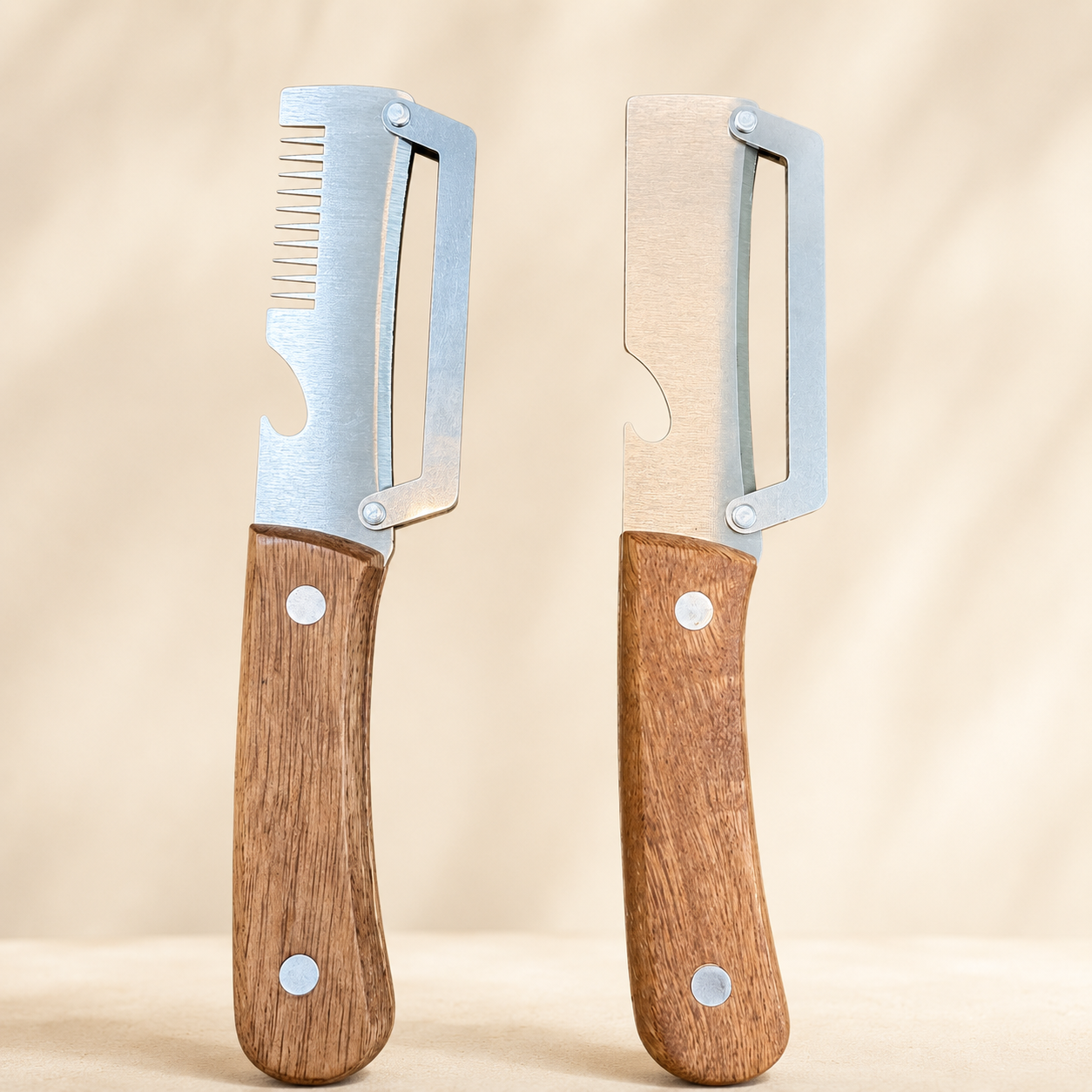 Stainless Steel Vegetable Peeler with Wooden Handle
