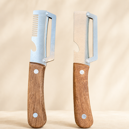 Stainless Steel Vegetable Peeler with Wooden Handle