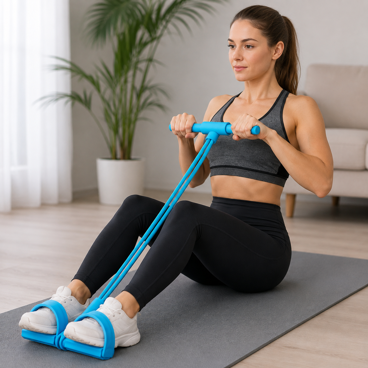 Pedal Exerciser Sit Up Pull Rope