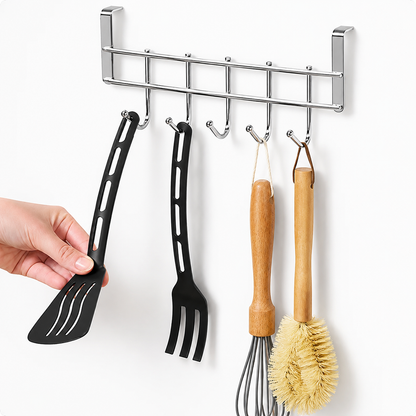Over Door Stainless Steel Hook Rack