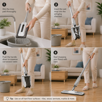 Flat Squeeze Mop with Stainless Steel Handle