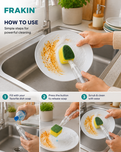 Liquid Soap Dispensing Dish Brush