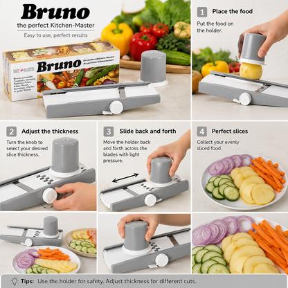 Multi Purpose Mandoline Cutter for Veggies, Cheese & Fries