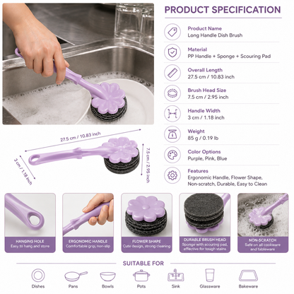 Steel Wire Scrub Brush with Handle