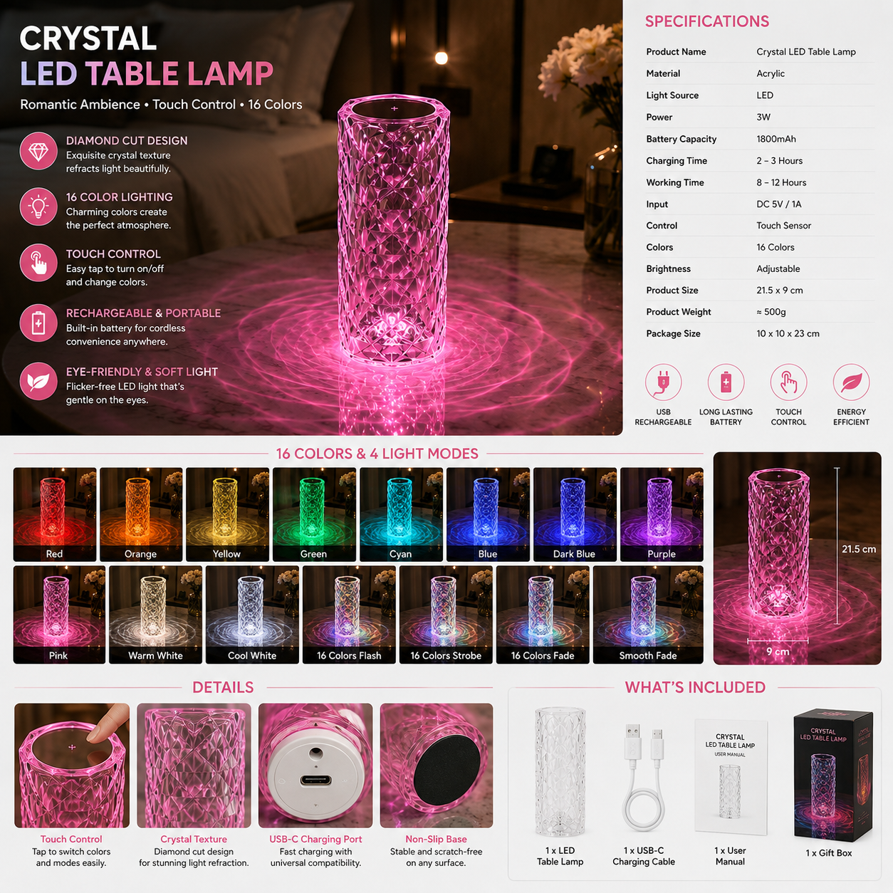 Touch control LED lamp