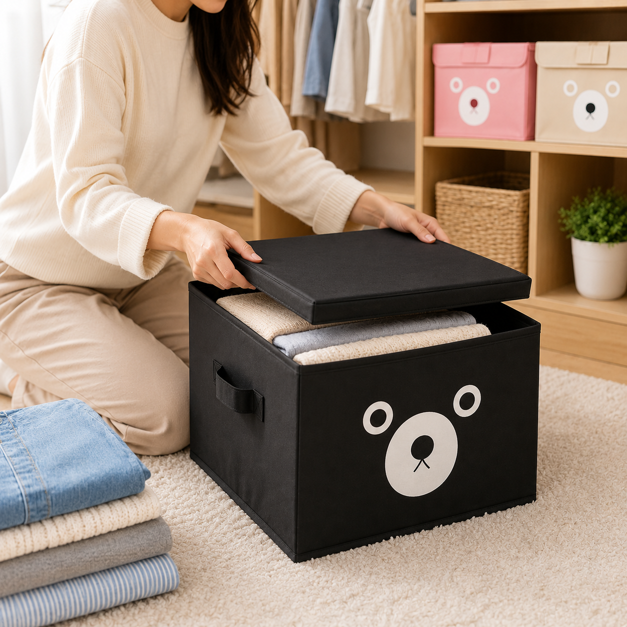 Foldable Storage Box with Lid