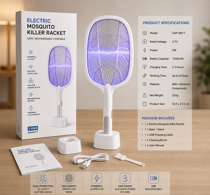 Electric Mosquito Swatter Racket (USB Rechargeable)
