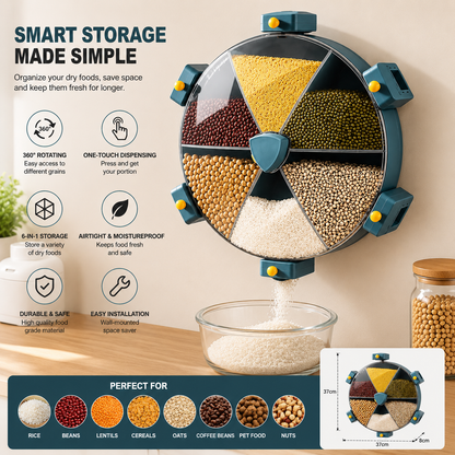Wall Mounted Rotating Grain Dispenser