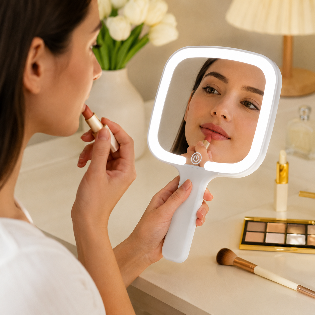 LED Handheld Makeup Mirror
