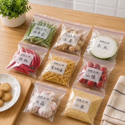 Double Zipper Food Storage Bags (1 Packs 40 Pcs)