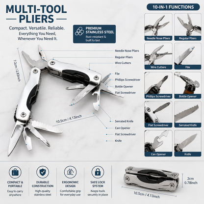 Folding Multi Function Pocket Tool with Knife,