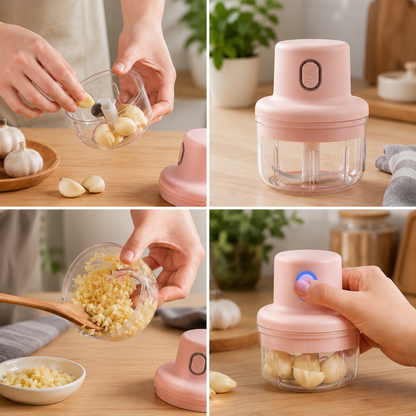 USB Rechargeable Mini Food Processor for Garlic, Chili, Ginger