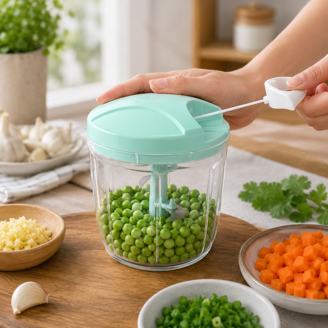 Manual Pull String Food Chopper Large Capacity