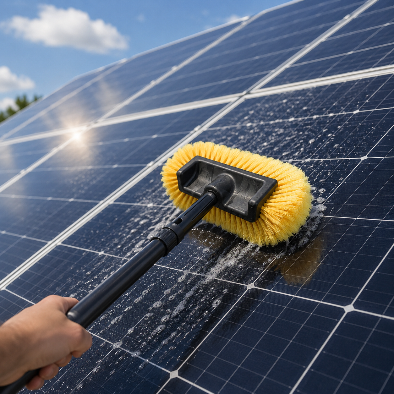 solar cleaning brush