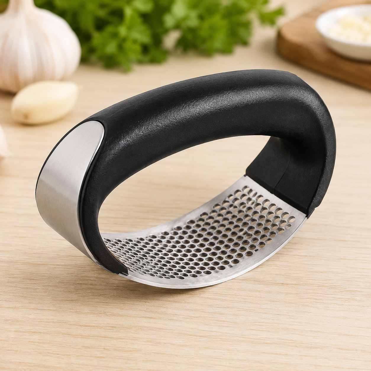 Stainless Steel Garlic Press Masher