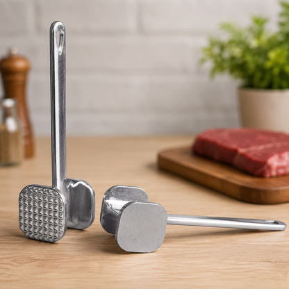 Stainless Steel Meat Tenderizer Mallet Set (2 Pcs)
