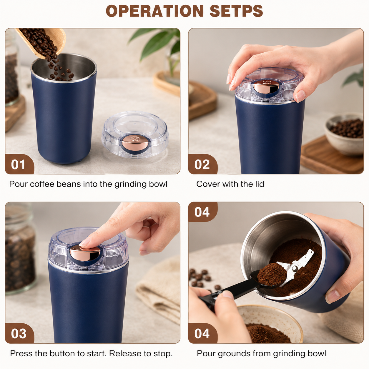 *Electric Coffee Bean & Spice Grinder