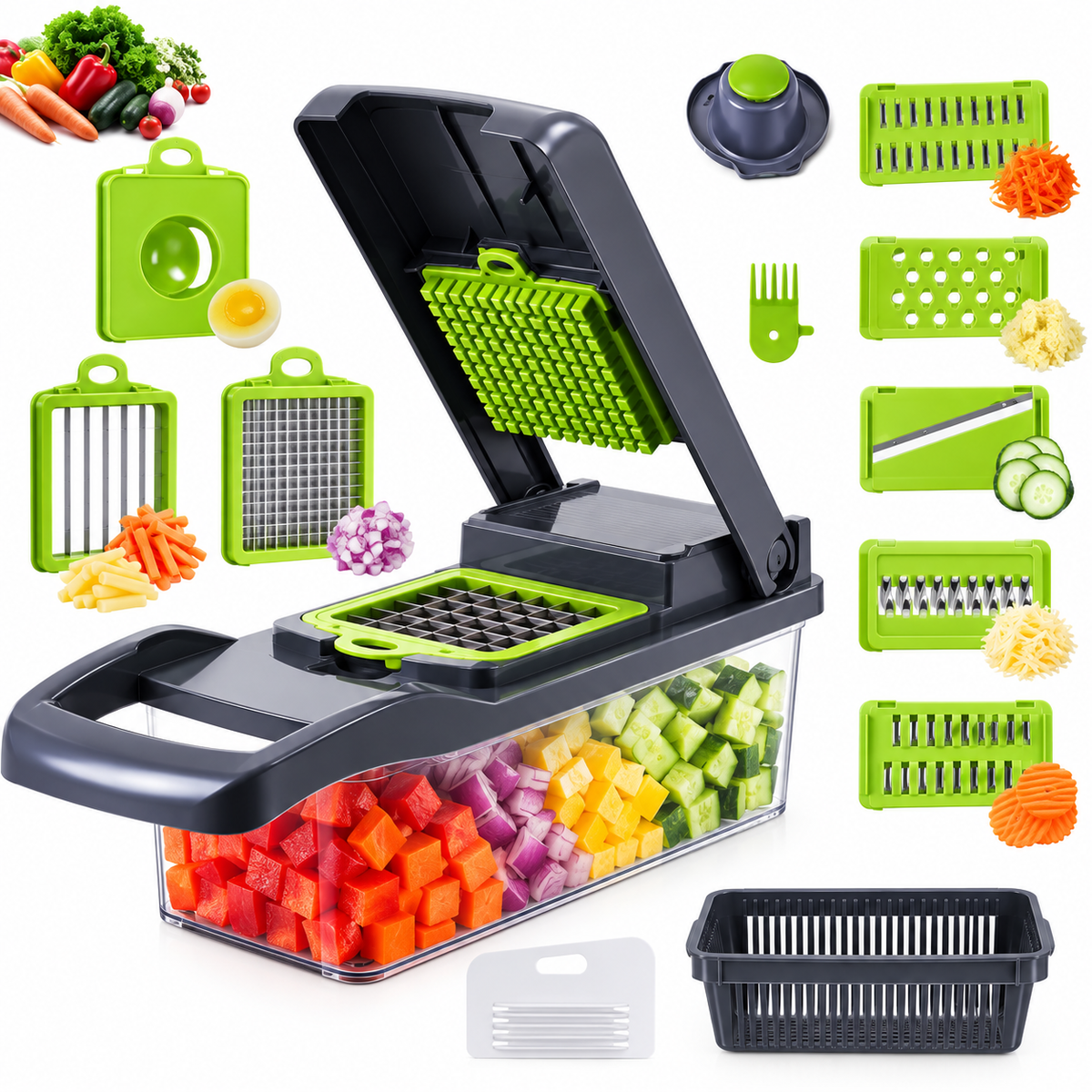 16Pcs Multifunctional Vegetable Chopper